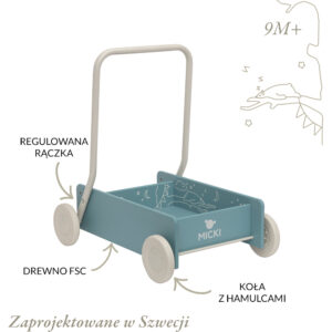 Pchacz drewniany Micki niebieski