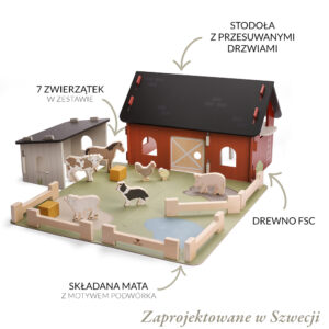 drewniana farma ze zwierzętami micki