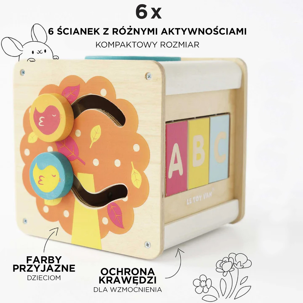 Drewniana kostka edukacyjna le toy van