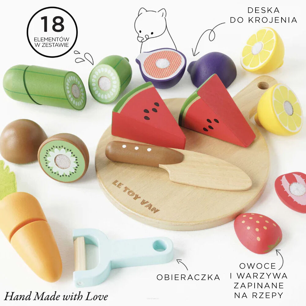 Drewniane warzywa i owoce do krojenia na rzepy Le Toy Van - obrazek 6