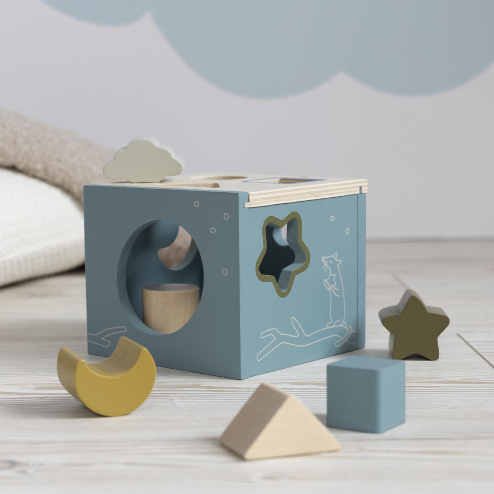 Drewniany sorter kształtów Micki niebieski