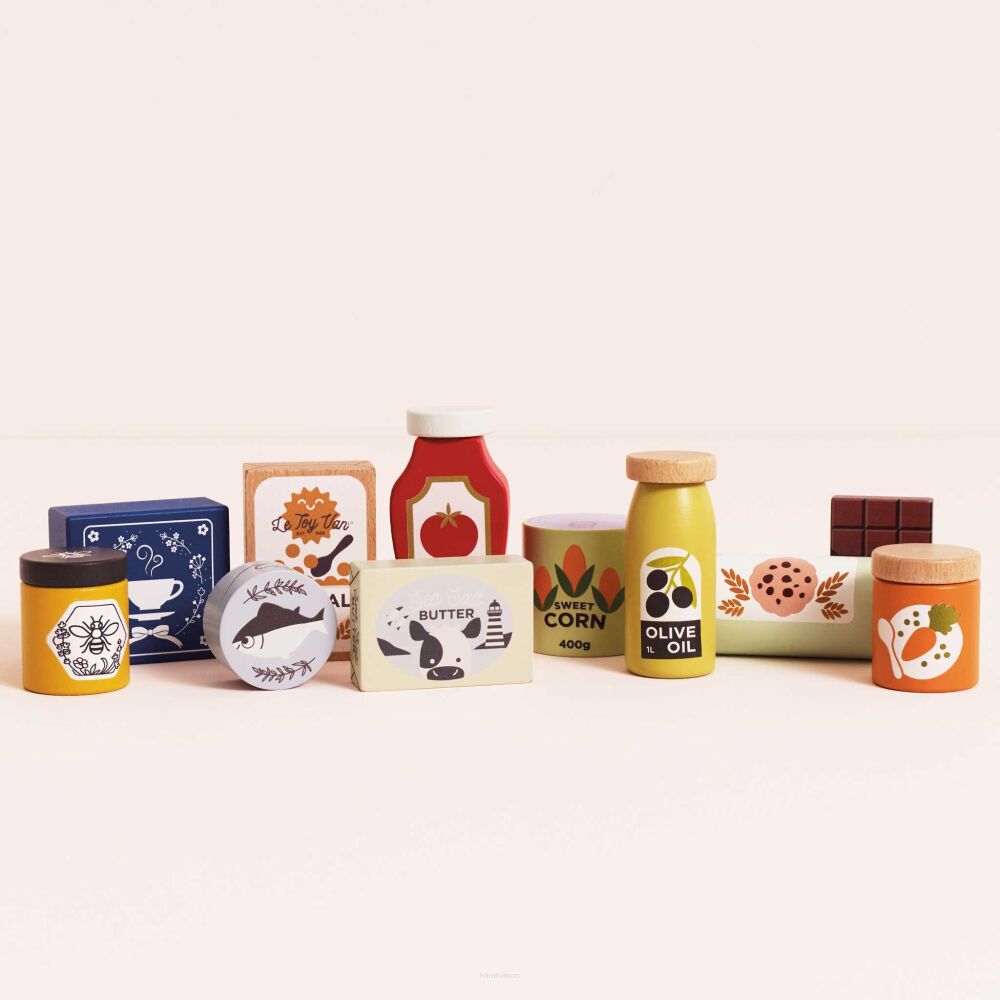 Drewniany koszyk z zakupami le toy van