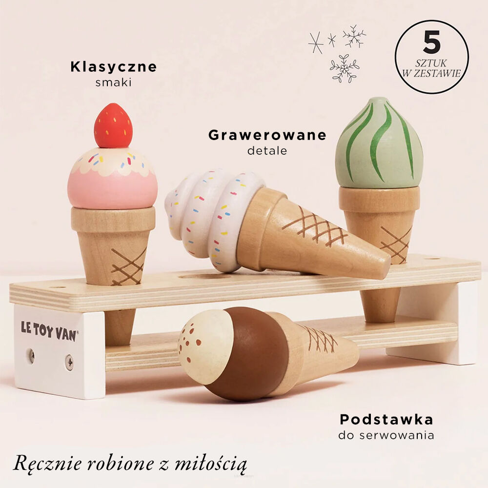 Drewniane lody na podstawce Le Toy Van