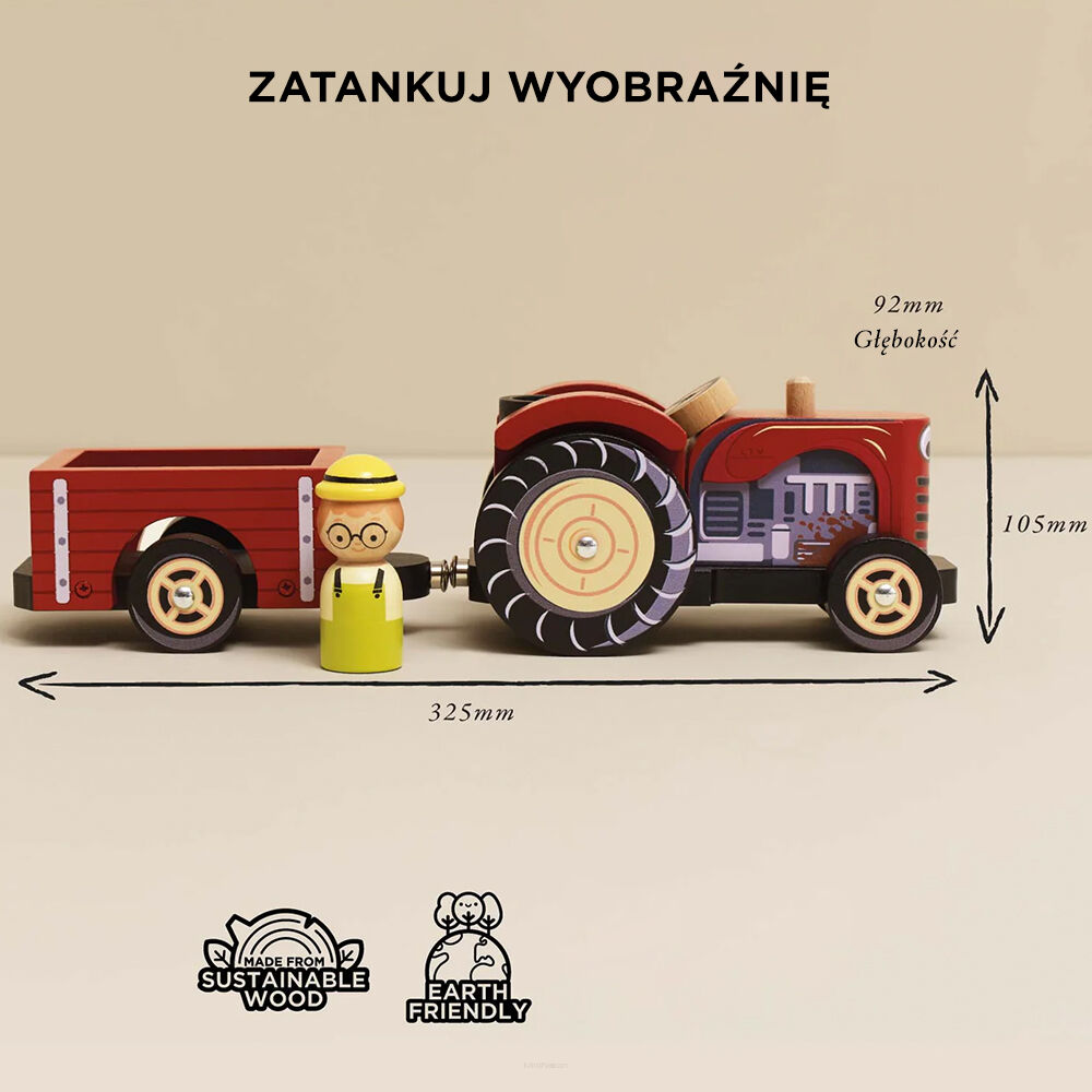 czerwony traktor le toy van
