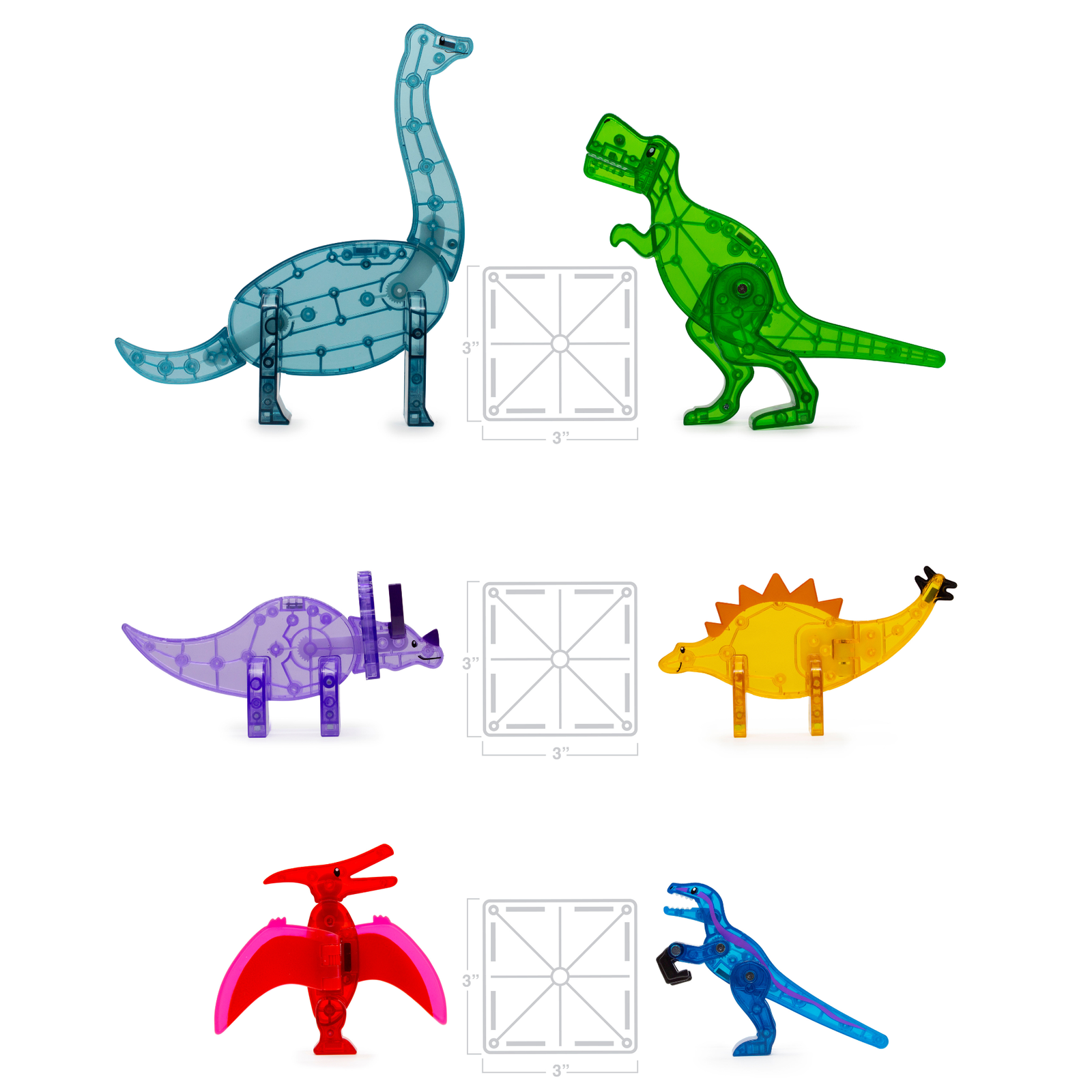 Klocki magnetyczne Dino World XL MAGNA-TILES