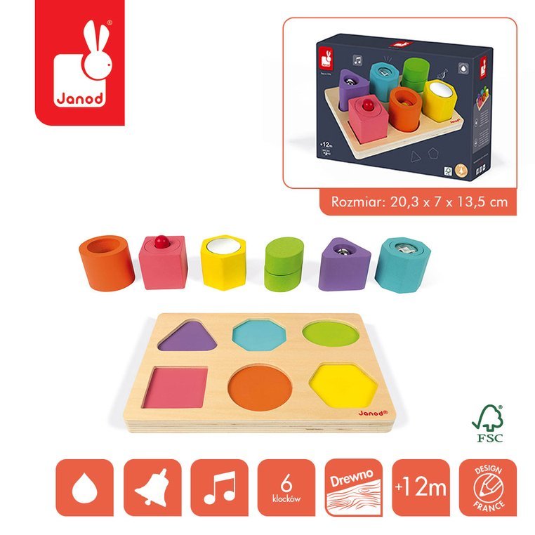 układanka drewniana kształty Janod