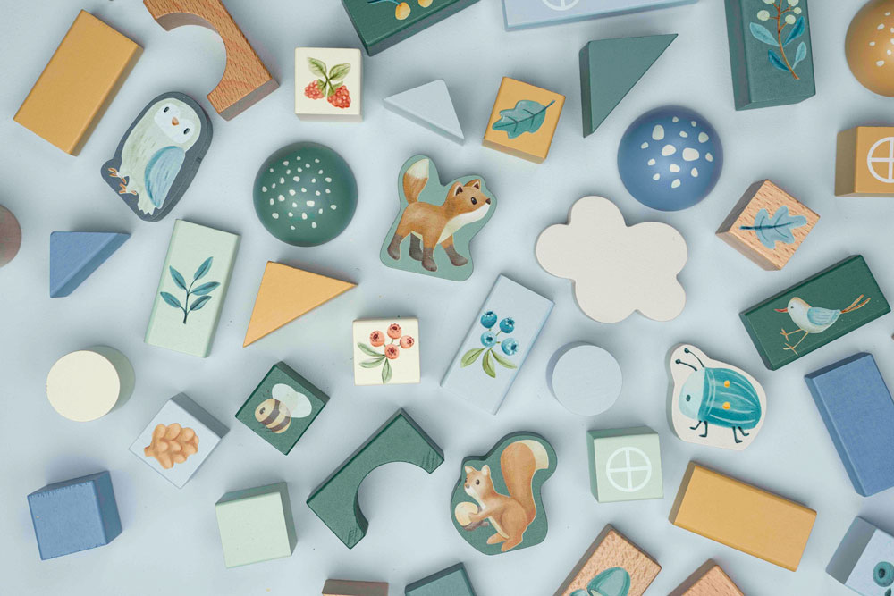 Drewniane klocki Forest Friends od Little Dutch