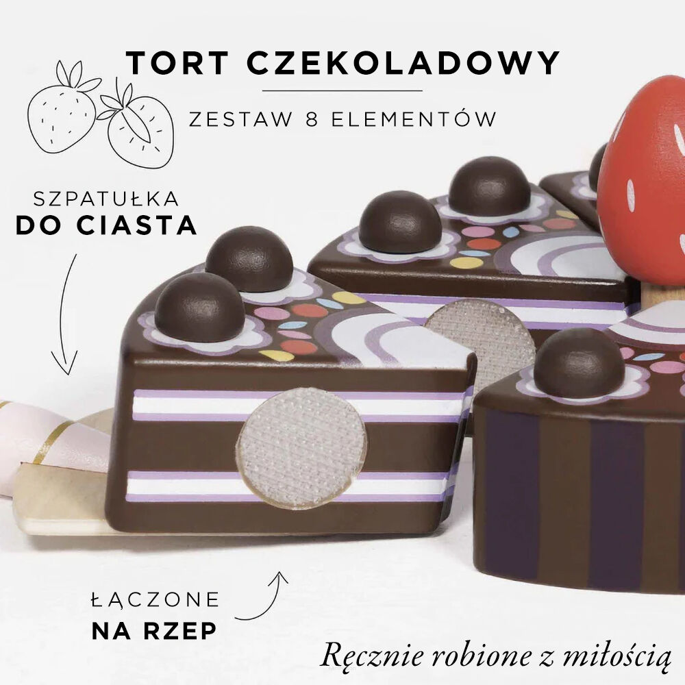 drewniany tort czekoladowy le toy van