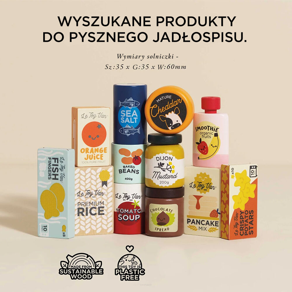 Artykuły spożywcze drewniane 12 sztuk Le Toy Van