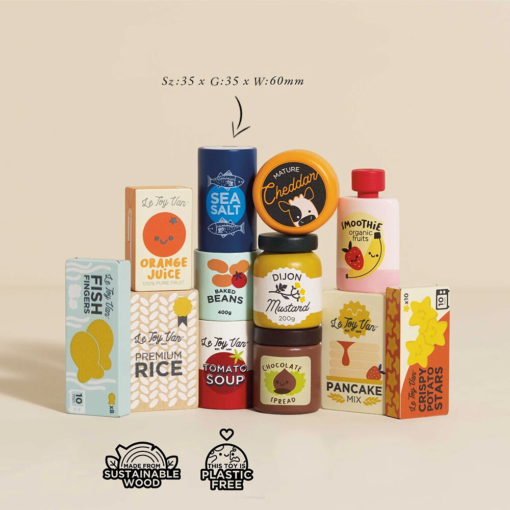 Artykuły spożywcze drewniane 12 sztuk Le Toy Van