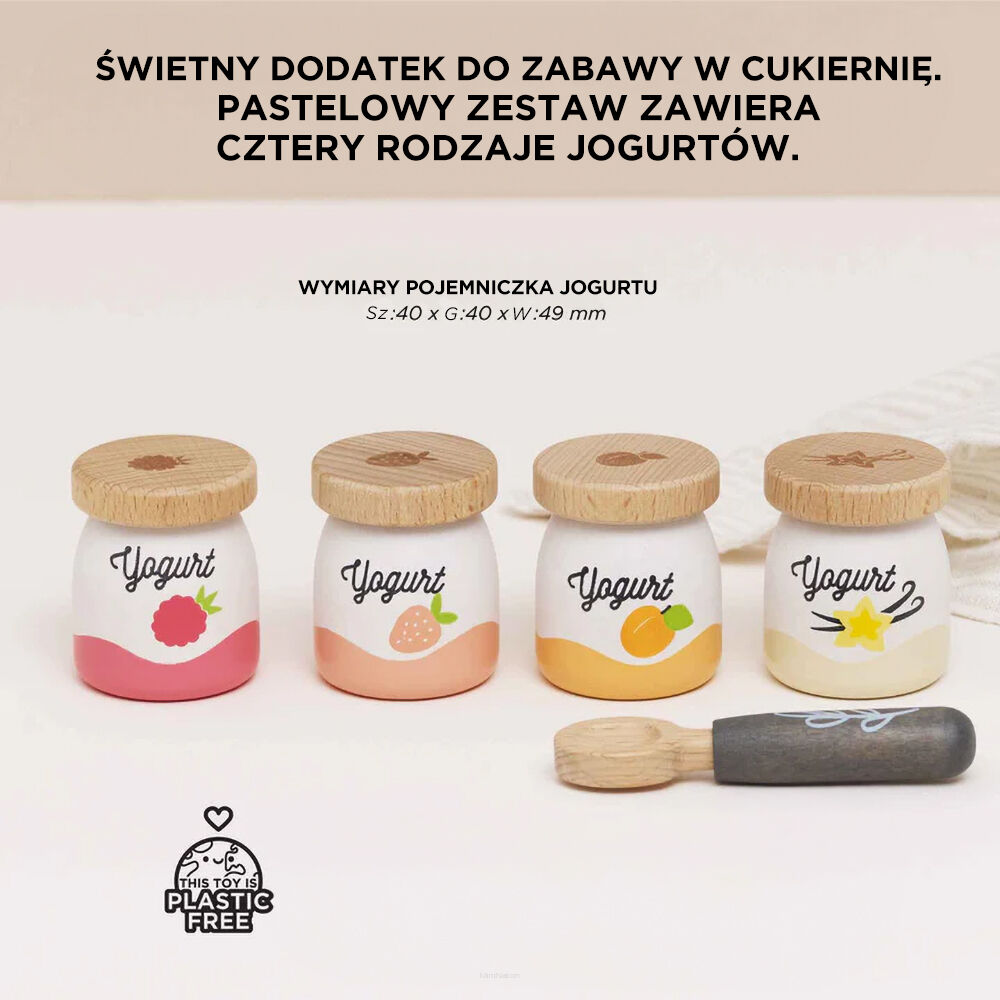 Zestaw drewnianych jogurtów - 5 Elementów Le Toy Van - obrazek 4