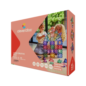 Cleverclixx Klocki magnetyczne Large Creative Pack Pastel 125 el.