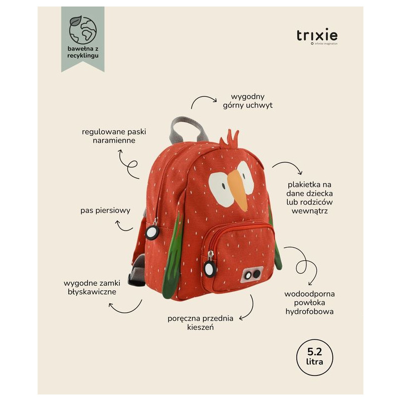Mały Plecak Trixie – Papuga