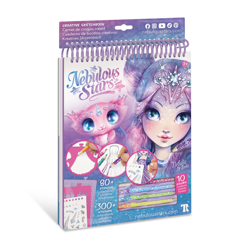 Szkicownik z kredkami i naklejkami Nebulous Stars