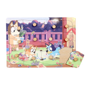 Drewniana układanka z uchwytami Bluey