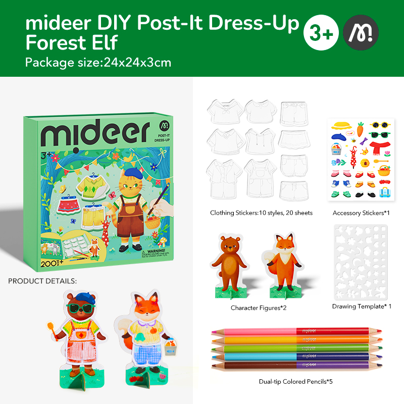 Kolorowanka przebieranka – Leśni znajomi Mideer