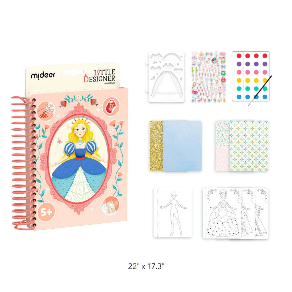 Zeszyt kreatywny małego projektanta – Bal księżniczek Mideer