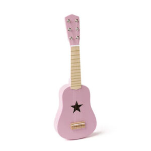 Drewniana gitara dla dzieci dark pink