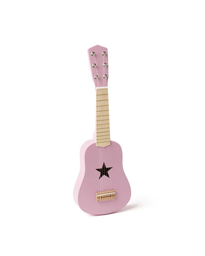 Drewniana gitara dla dzieci dark pink