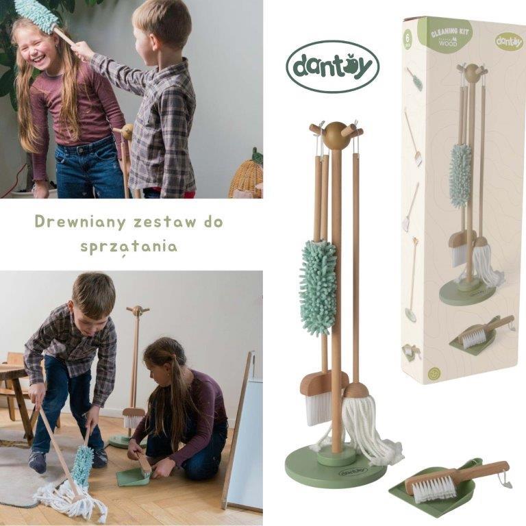 Drewniany zestaw do sprzątania DANTOY