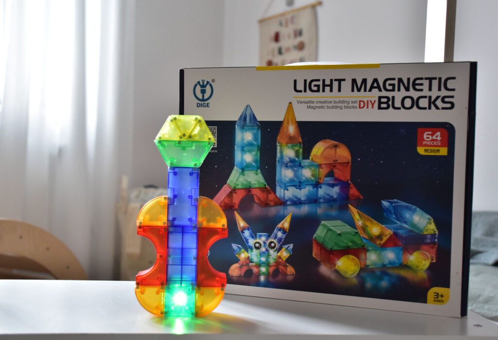Świecące Klocki Magnetyczne 3D