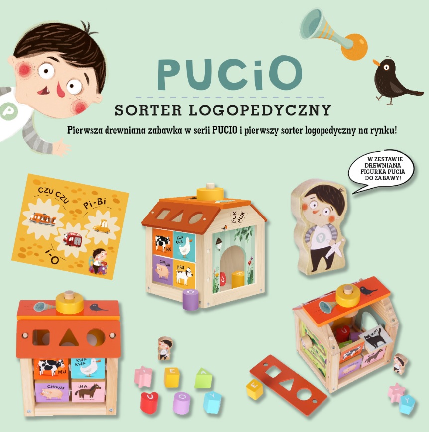 drewniany sorter logopedyczny Pucio