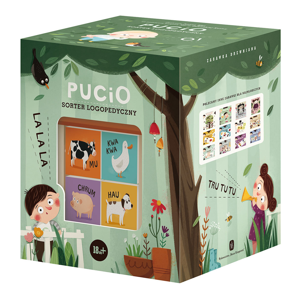 drewniany sorter logopedyczny Pucio