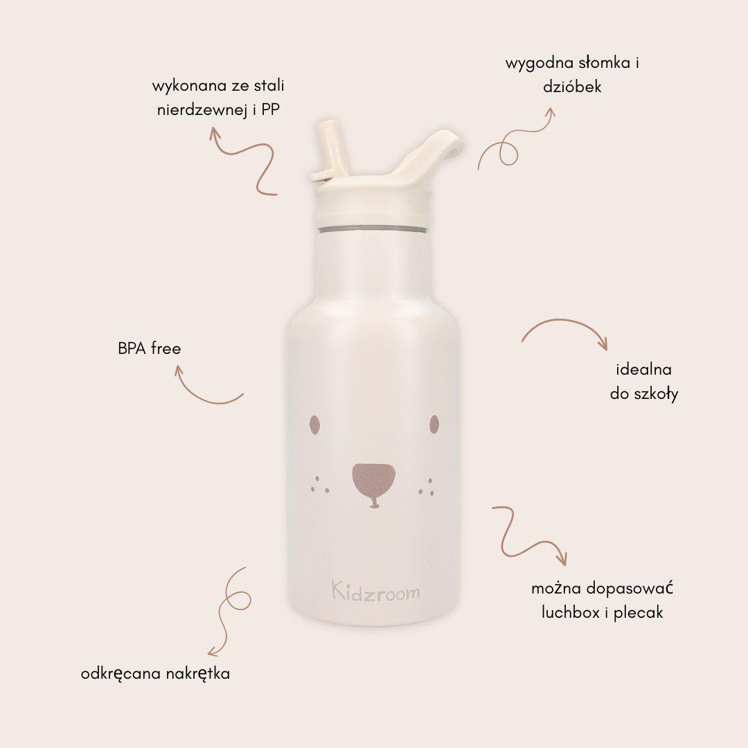 Bidon termiczny dla dzieci 350 ml – beżowy miś Kidzroom
