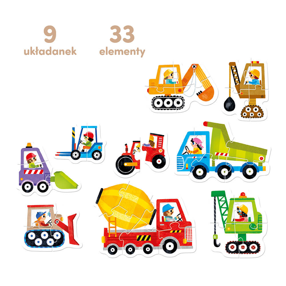 Czuczu Puzzle progresywne pojazdy na budowie 2+