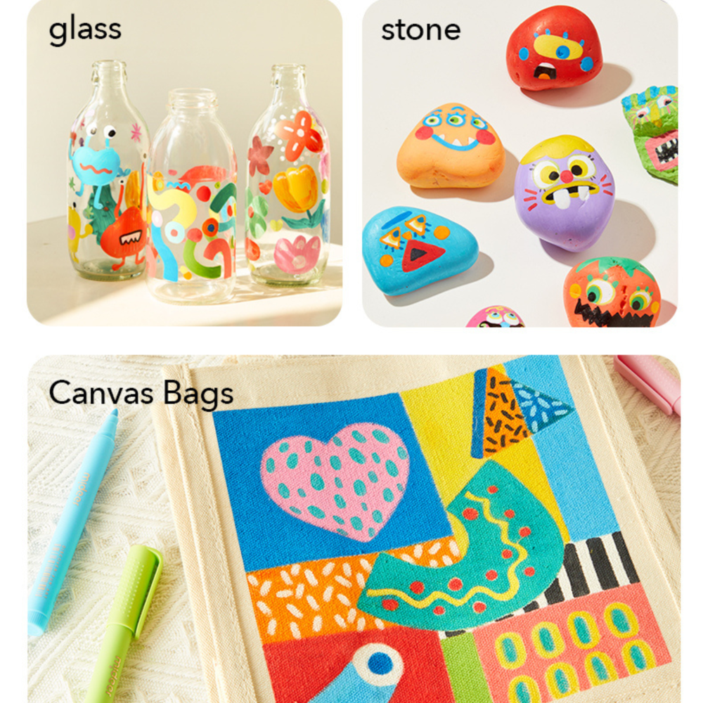 Markery akrylowe z okrągłą końcówką (6 kolorów)