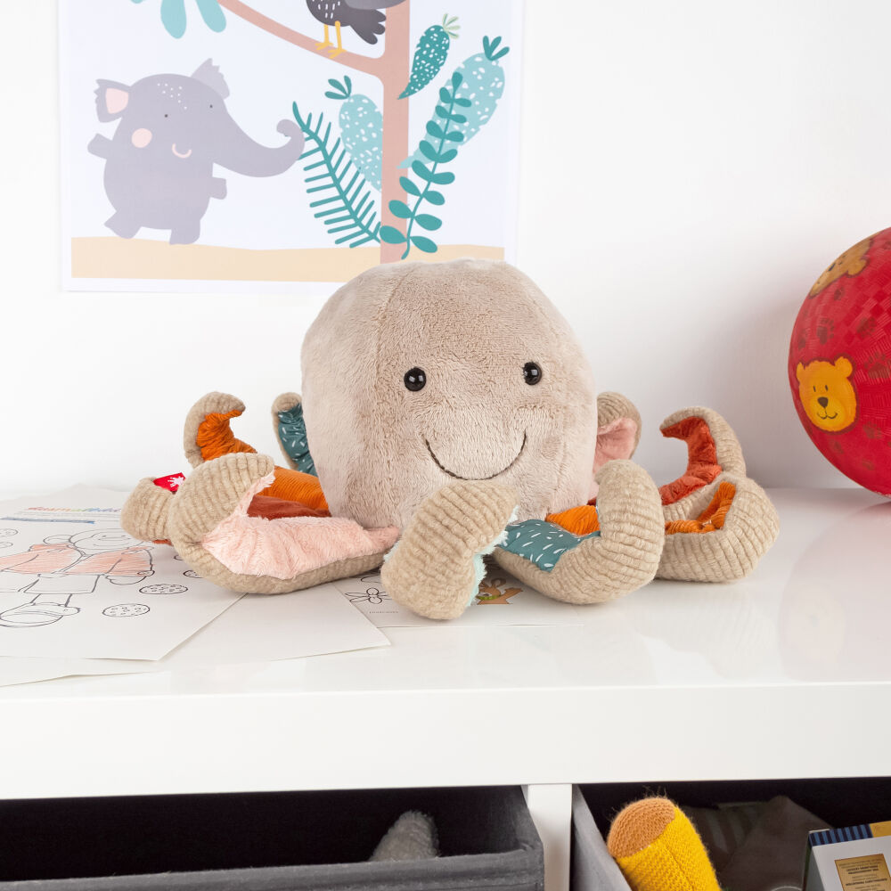 Pierwsza przytulanka Ośmiornica patchwork maskotka zabawka dzieci sigikid