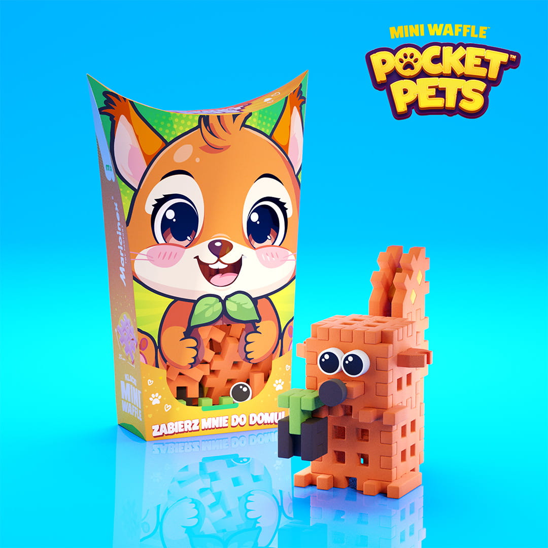 marioinex mini waffle pocker pets wiewiórka