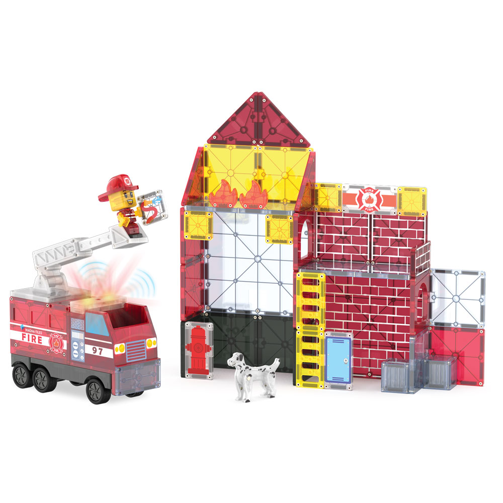 Klocki Magnetyczne Remiza Strażacka 50 el. Magna-Tiles