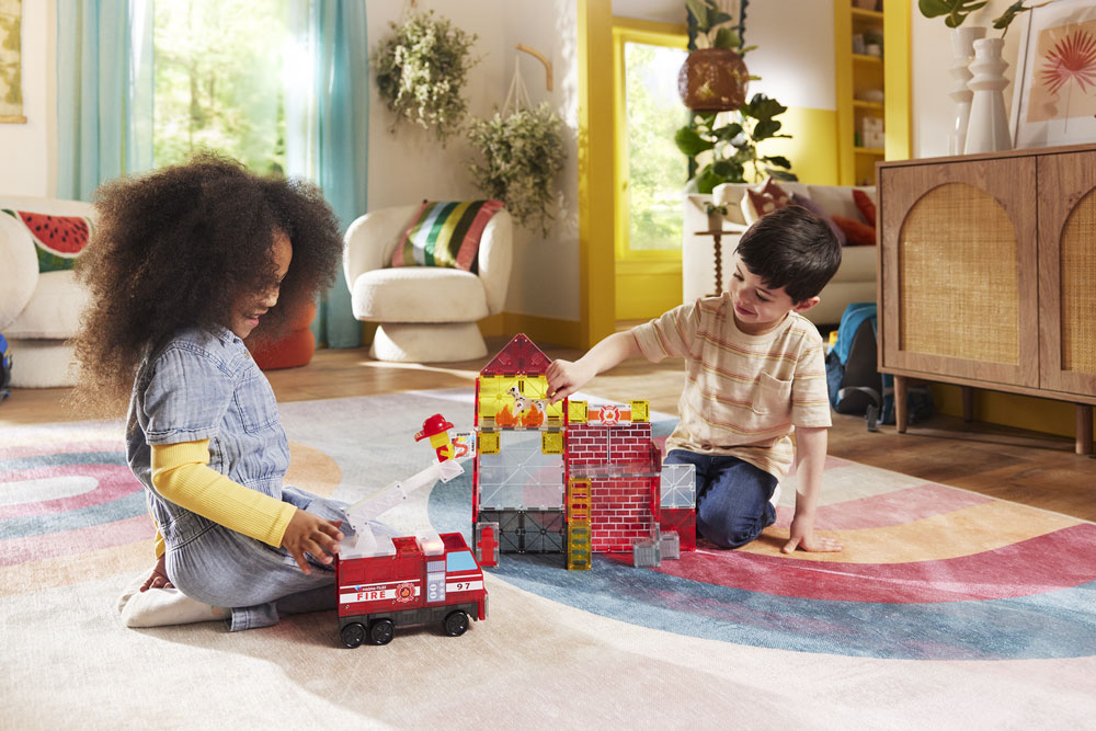 Klocki Magnetyczne Remiza Strażacka 50 el. Magna-Tiles