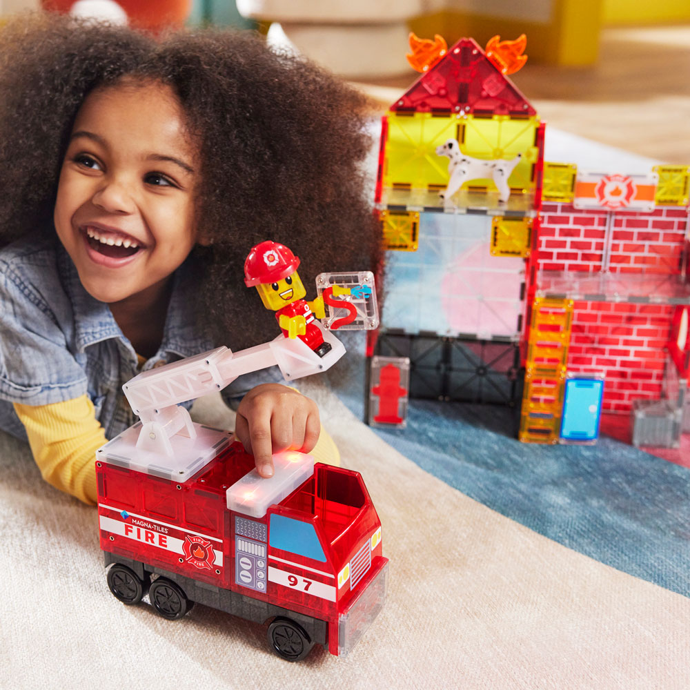 Klocki Magnetyczne Remiza Strażacka 50 el. Magna-Tiles