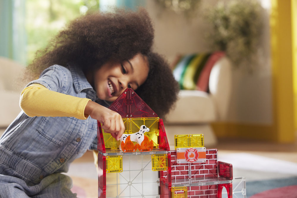 Klocki Magnetyczne Remiza Strażacka 50 el. Magna-Tiles