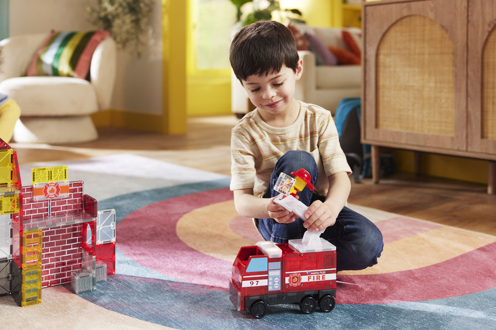 Klocki Magnetyczne Remiza Strażacka 50 el. Magna-Tiles