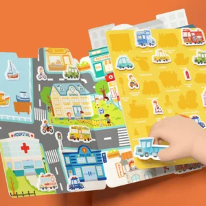 Zestaw wielorazowych żelowych naklejek – Ulica Mideer