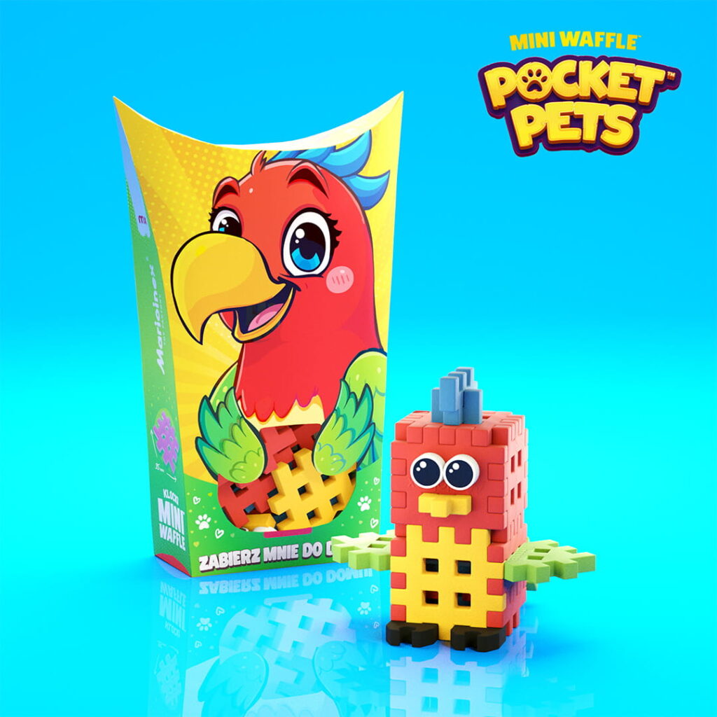 marioinex mini waffle pocker pets papuga
