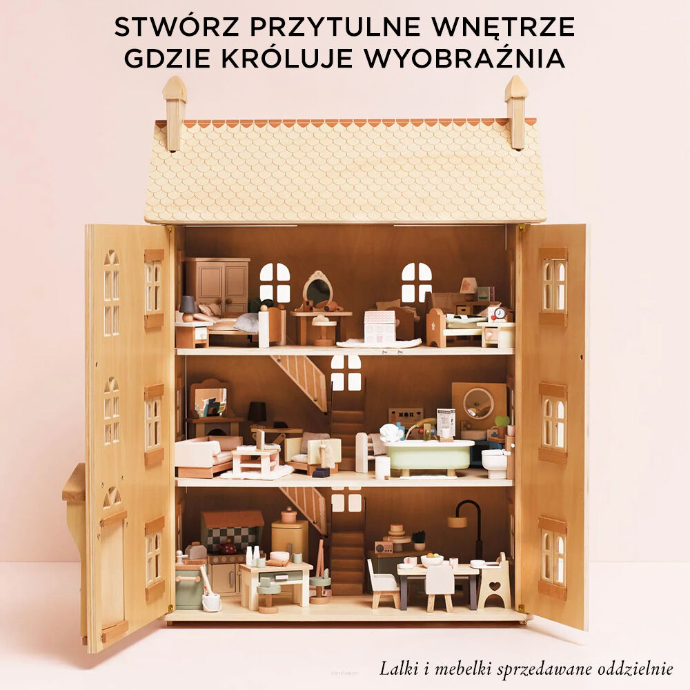 Duży drewniany domek dla lalek le toy van