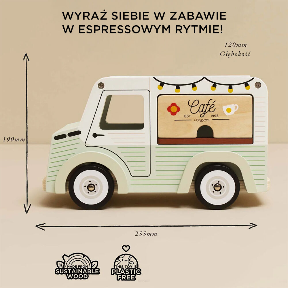 drewniany samochód kawiarnia Le Toy Van