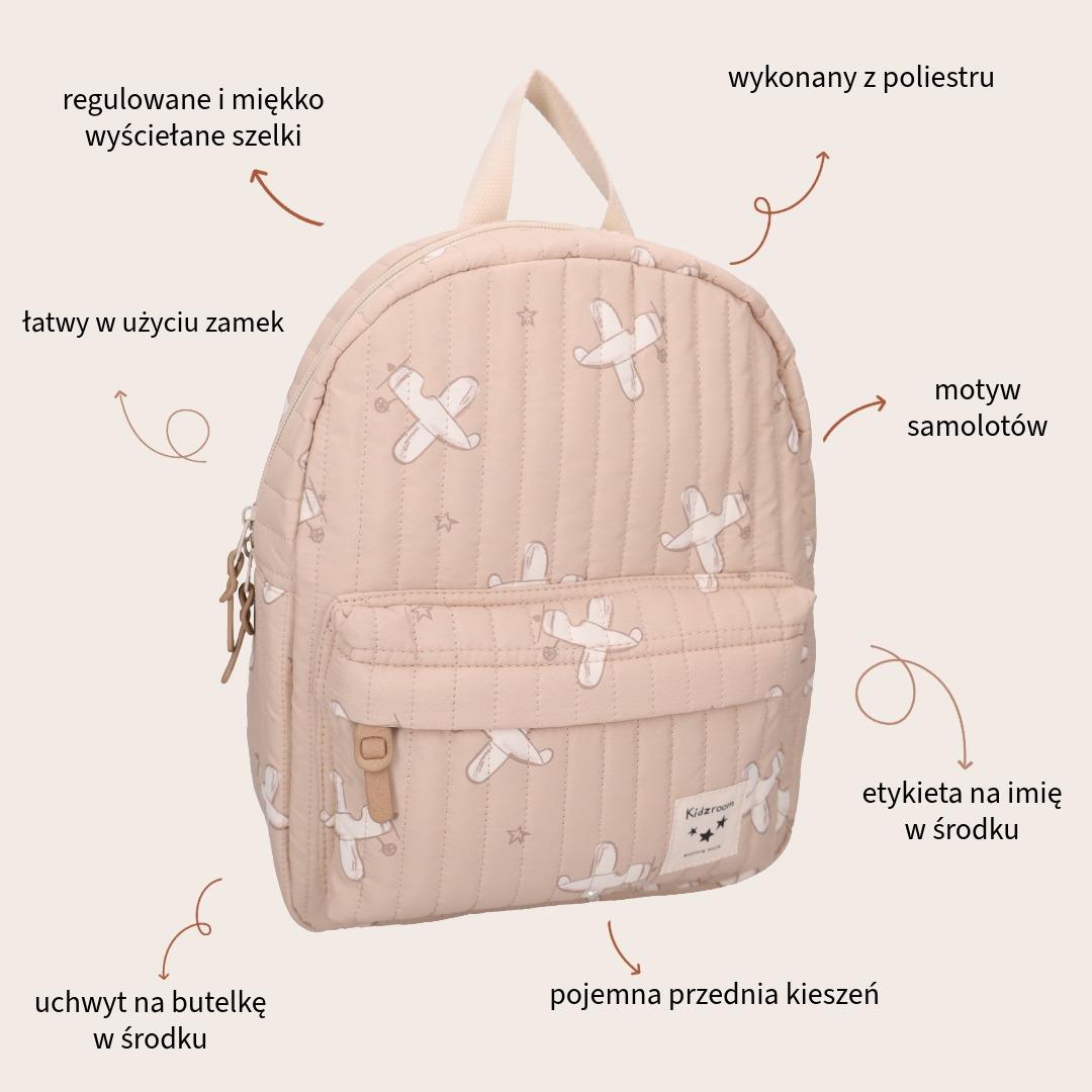 Kidzroom Nostalgia – beżowy plecak samolot