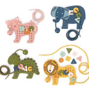 Drewniana przeplatanka ze zwierzątkami – Trixie Baby