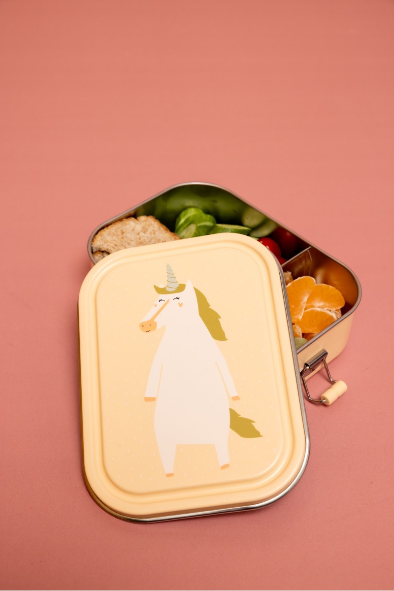 Duży stalowy lunch box - Jednorożec Trixie Baby