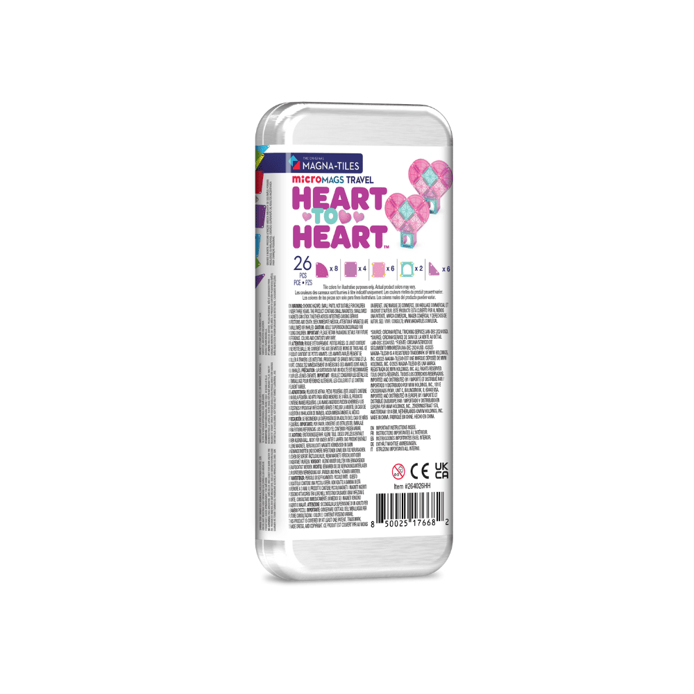 Klocki Magnetyczne microMAGS Heart to Heart Travel 26 el. Magna-Tiles