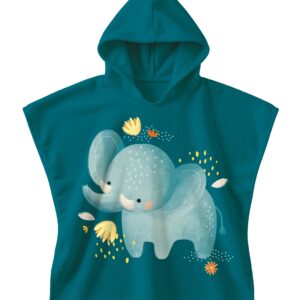 Okrycie kąpielowe z kapturem 100% cotton Słonik