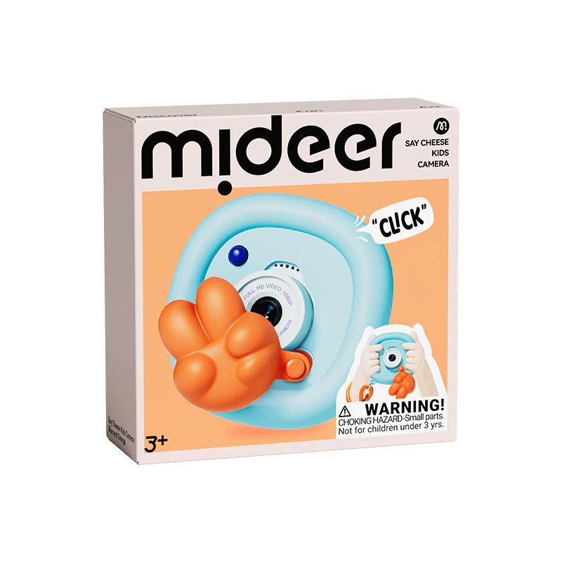 Aparat dziecięcy Mideer 48 MP karta pamięci 32 GB- niebieski