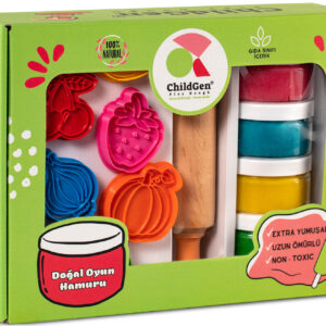 Naturalna ciastolina Childgen + 12 foremek OWOCE I WARZYWA