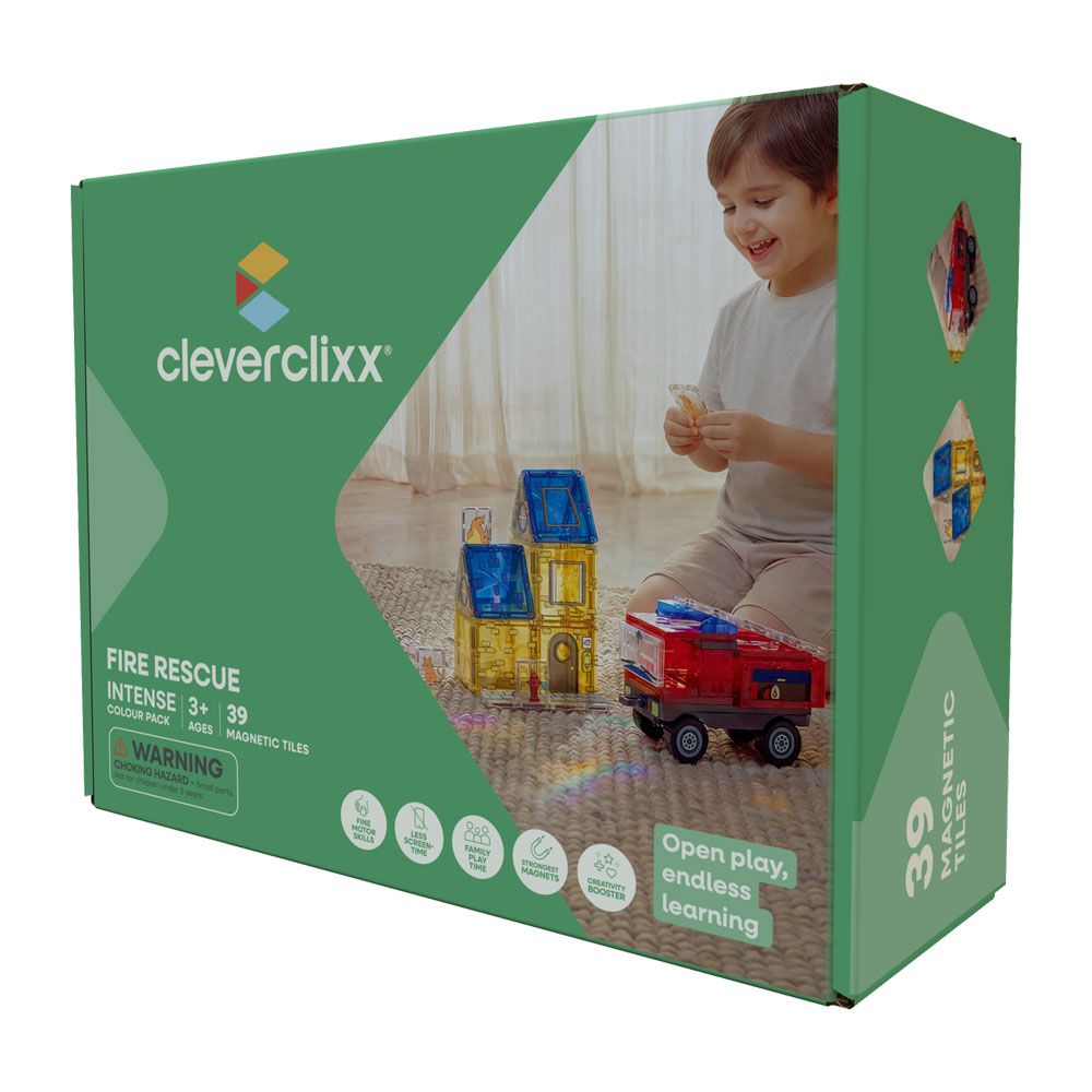 CLEVERCLIXX – klocki magnetyczne Fire Rescue Pack Intense – 39 el.