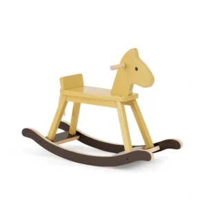 Kid's Concept - żółty drewniany konik na biegunach
